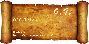 Off Ixion névjegykártya